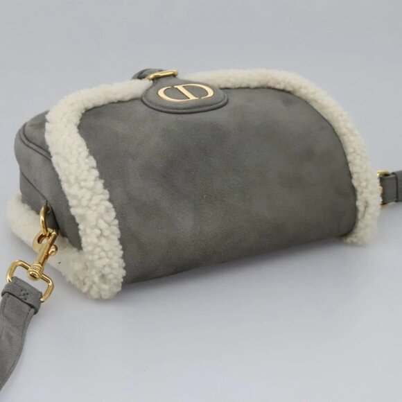 Christian Dior Shoulder Bag Suede Gray Gold Auth PP357AV - Picture 7 of 16